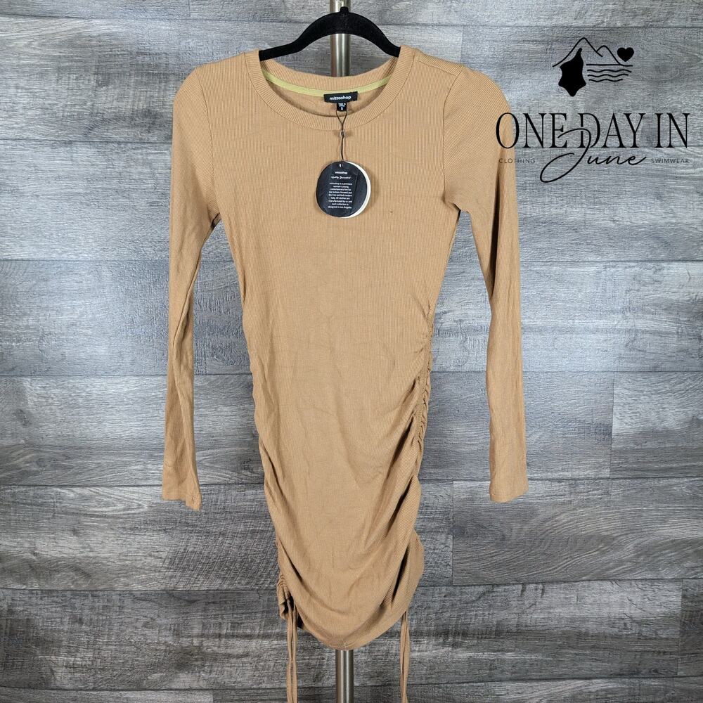 Mittoshop Long Sleeve Ribbed Mini Dress Size S